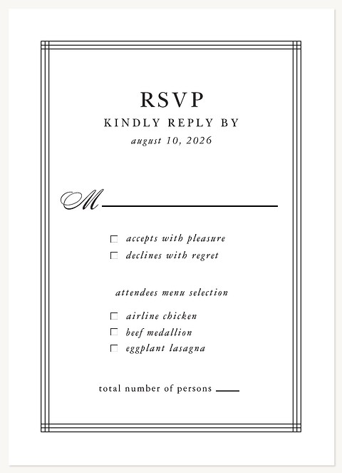 Simple Elegance Wedding RSVP Cards
