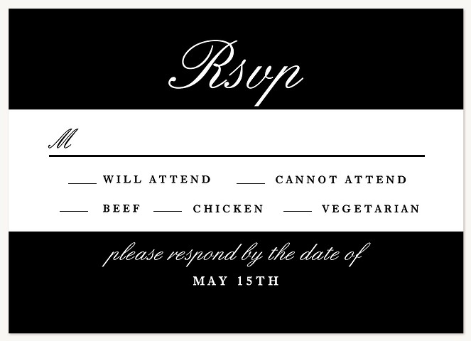 Formal Stripes Wedding RSVP Cards