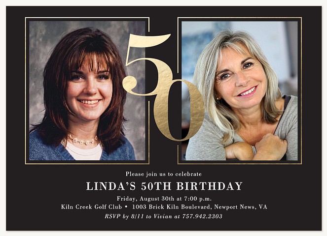 Then to Now Adult Birthday Party Invitations