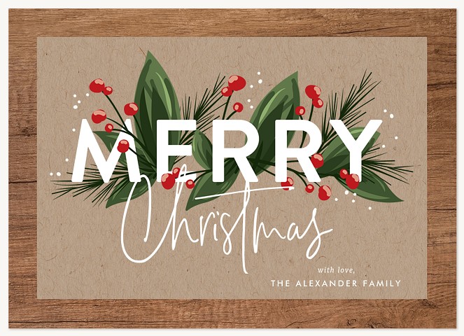 Cabin Foliage Christmas Cards