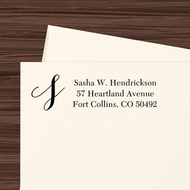 Calligraphic Initial | Custom Rubber Stamps