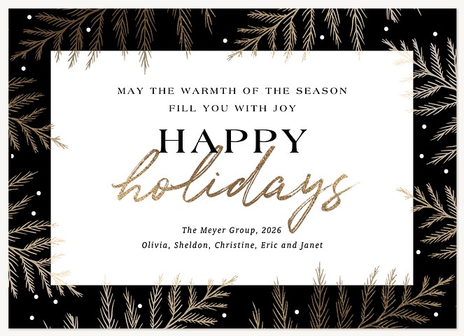 Elegant Cedar Frame Business Holiday Cards