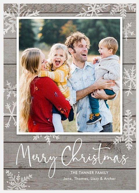 Weathered Snowflakes Holiday Photo Cards