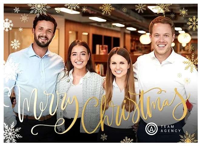 Gilded Snow Business Holiday Cards