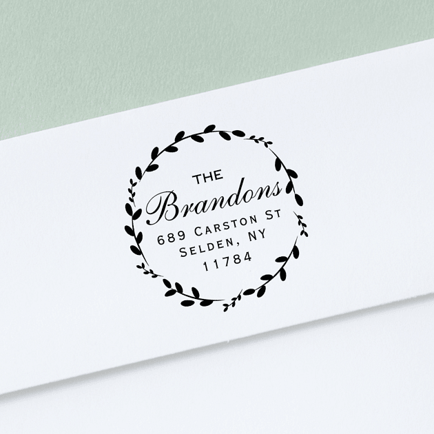 Wreathed Address | Custom Rubber Stamps