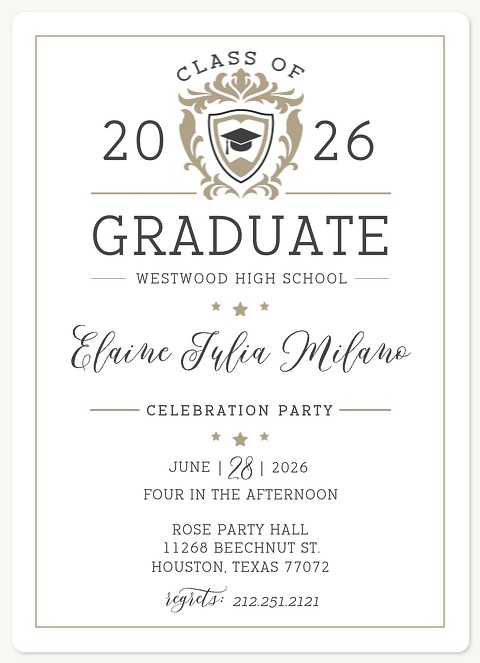 Collegiate Scholar Graduation Invitations