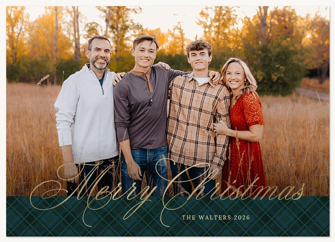 Formal Plaid Personalized Holiday Cards