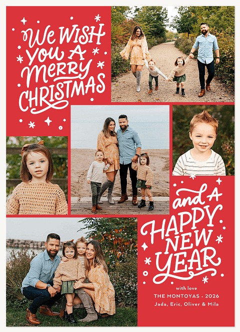 Happy Lettering Personalized Holiday Cards