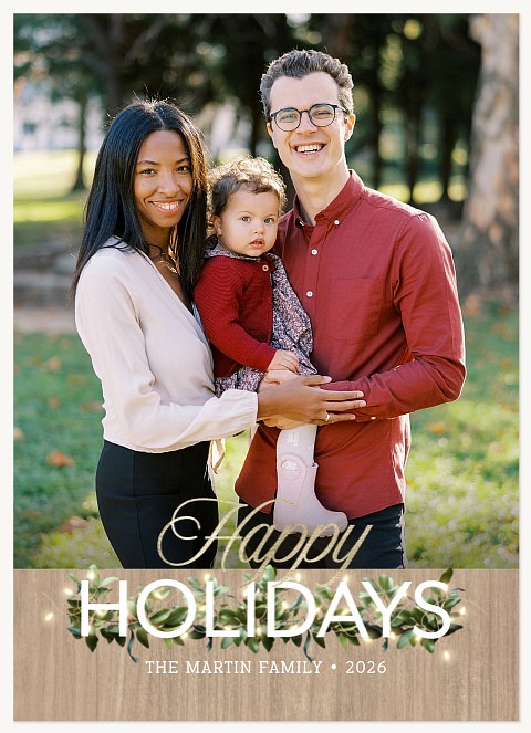Modern Lights Personalized Holiday Cards