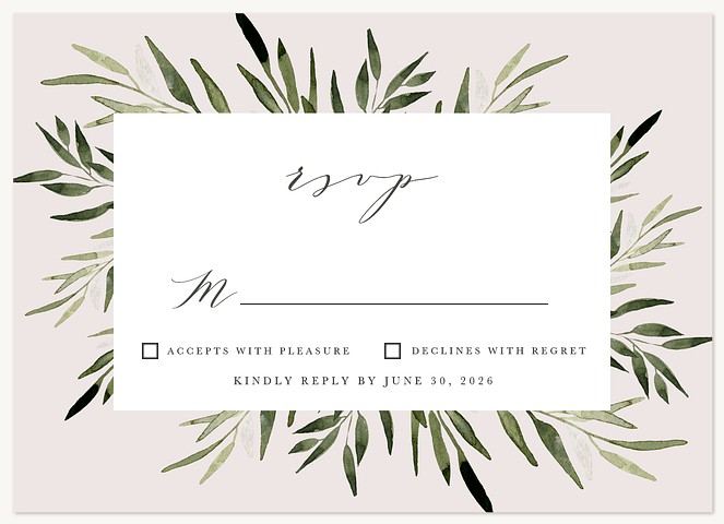 Fresh Greenery Wedding RSVP Cards