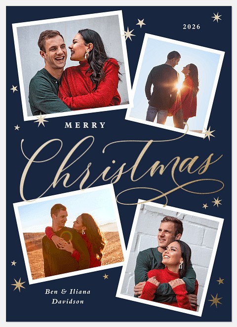 Twinkling Starlight Holiday Photo Cards