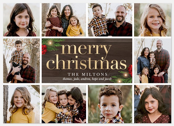 Twinkling Collage Holiday Photo Cards