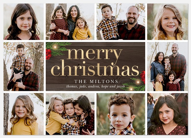 Twinkling Collage Holiday Photo Cards