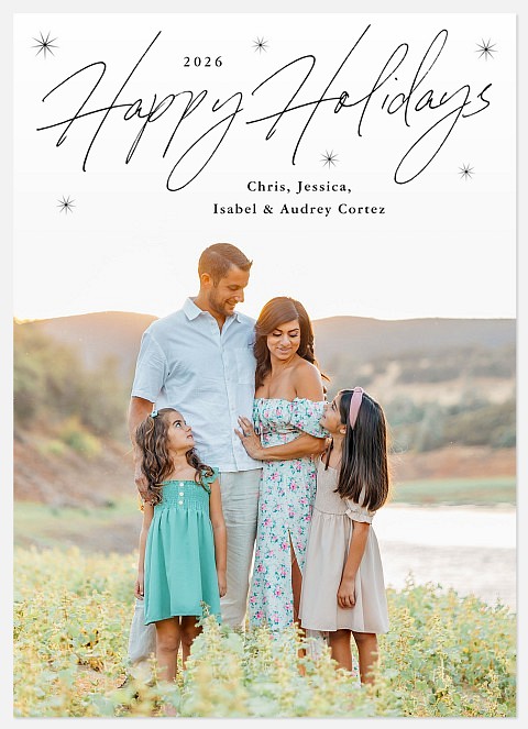Twinkling Script Holiday Photo Cards