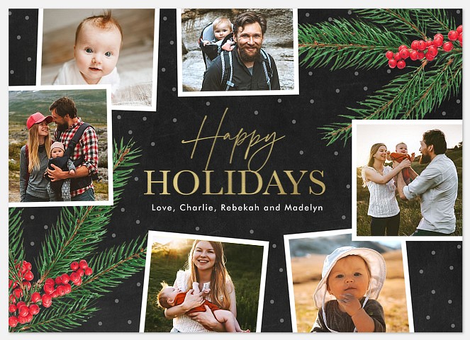 Dots & Holly Holiday Photo Cards