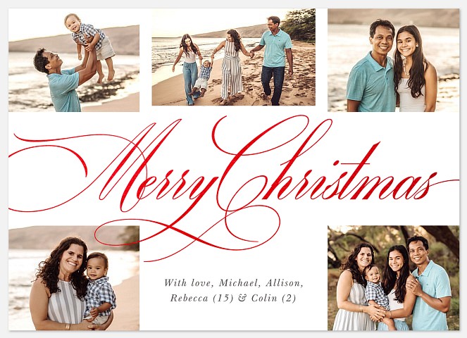 Elegant Swashes Holiday Photo Cards