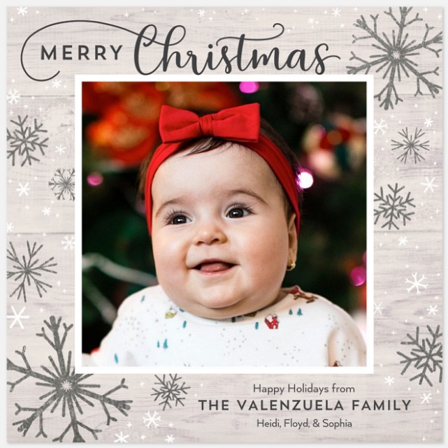 Rustic Snow Holiday Photo Cards