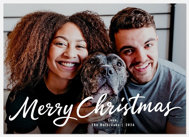 Casual Lettering Holiday Photo Cards