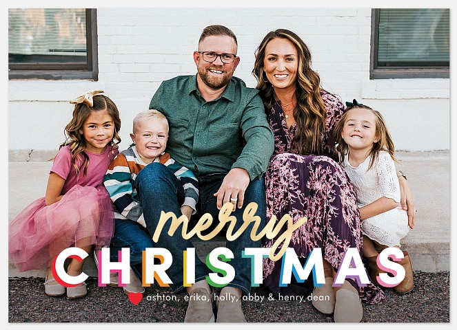 Colorful Sentiments Holiday Photo Cards