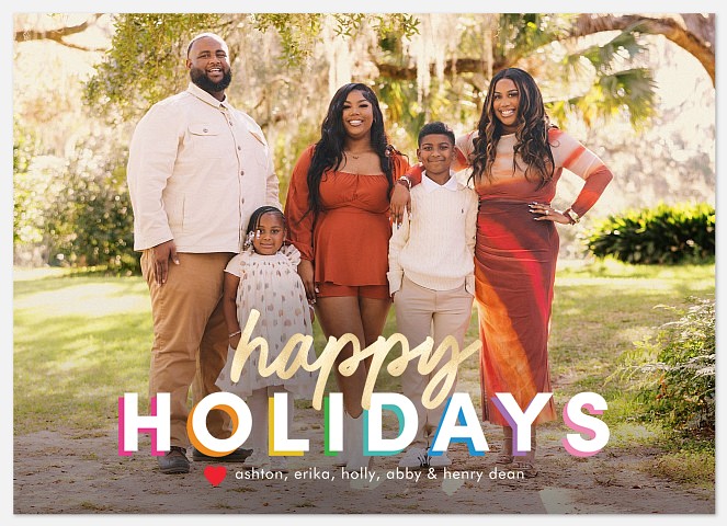 Colorful Sentiments Holiday Photo Cards