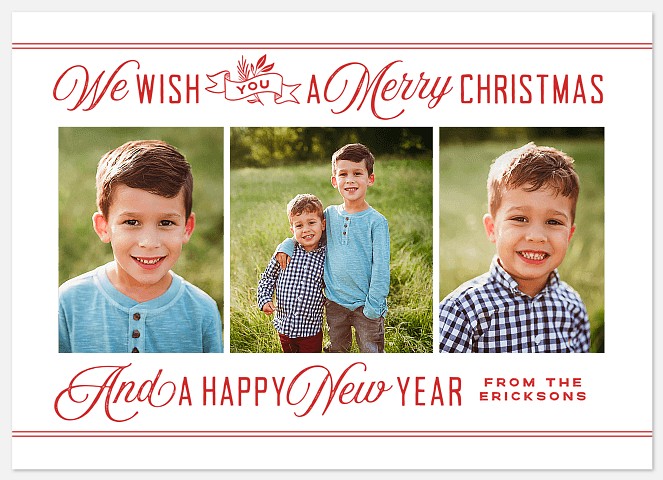 Classic Trio Holiday Photo Cards