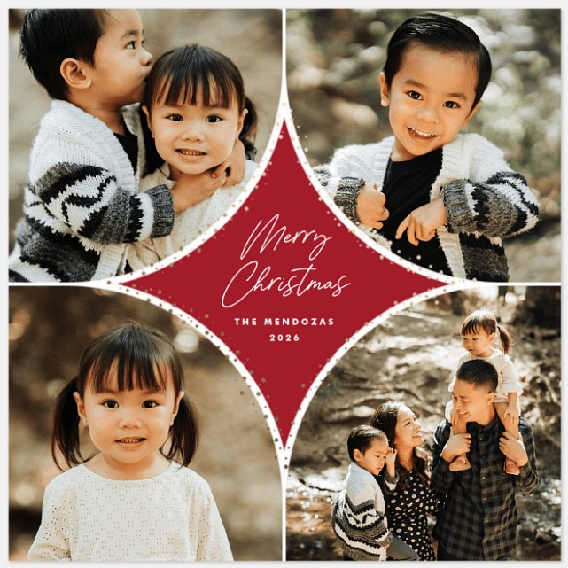 Center Corner Holiday Photo Cards