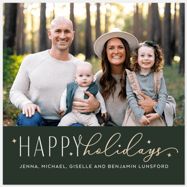 Simple Sparkles Holiday Photo Cards