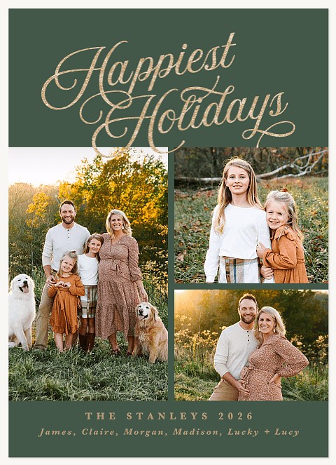 Flourishing Trio Personalized Holiday Cards