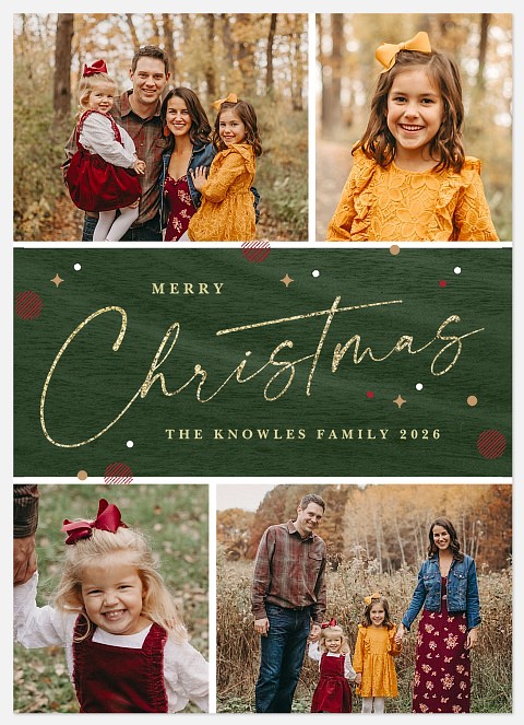 Rustic Elegance Holiday Photo Cards