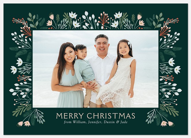 Berries and Blooms Holiday Photo Cards