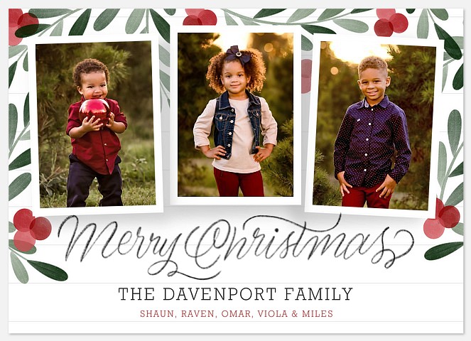 Painted Berries Holiday Photo Cards