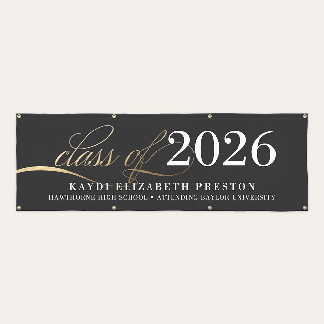 Elegant Scholar Graduation Banner Custom Banners
