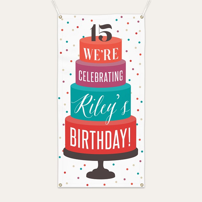 Layered Cake Birthday Banner Custom Banners