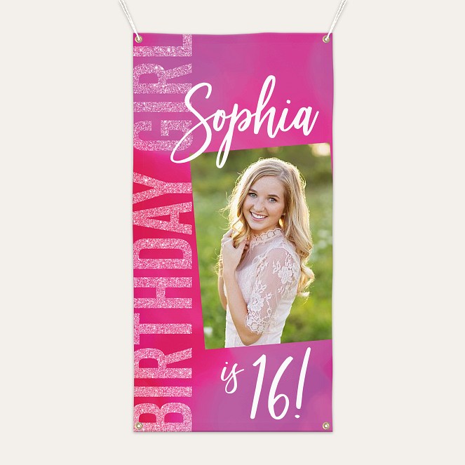 Sparkling Birthday Banner Custom Banners