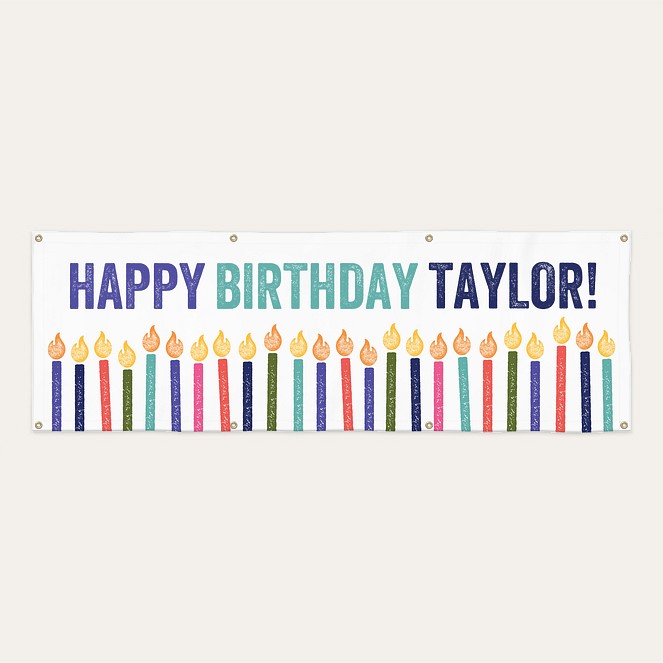 Birthday Candles Banner Custom Banners