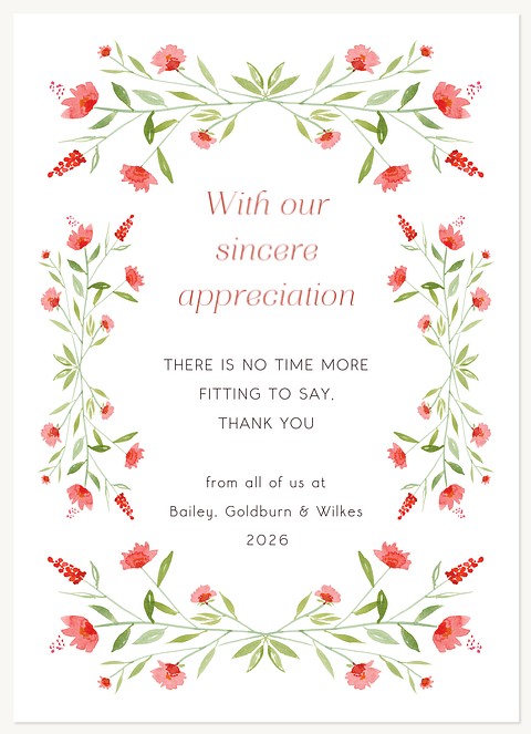 Floral Garden Business Thank You Cards