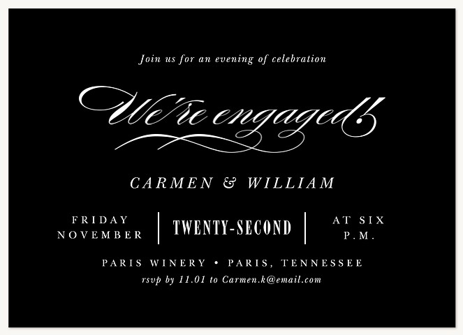 Ultra Traditional Engagement Party Invitations