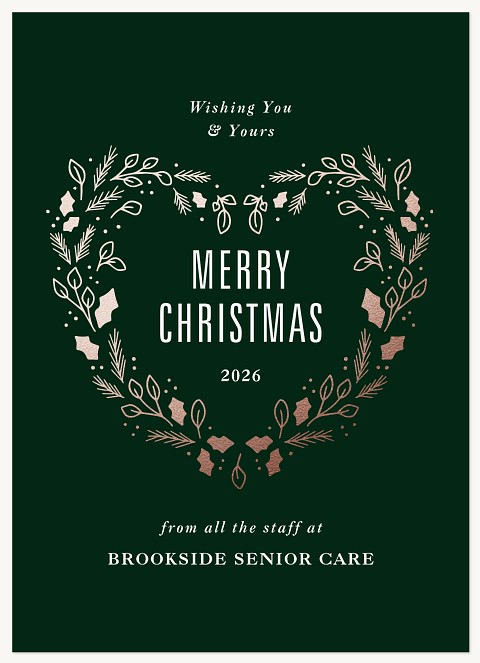 Heart Wreath Business Holiday Cards