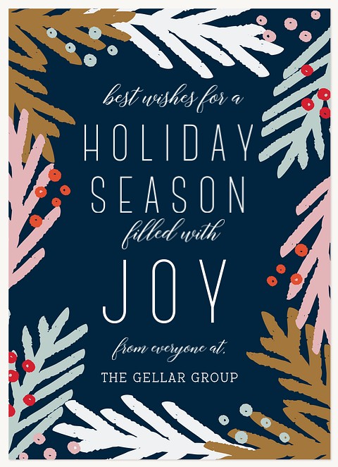 Colorful Trimmings Business Holiday Cards