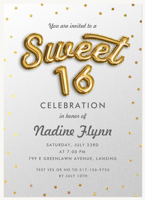 Sweet Balloon Teen Birthday Invitations