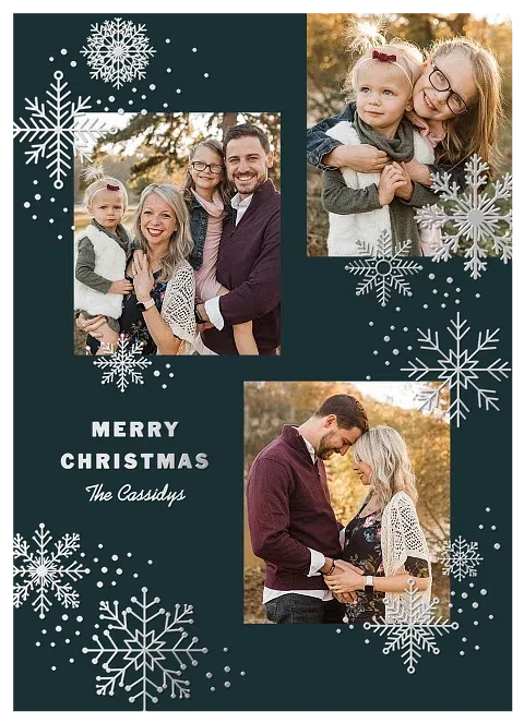 Snowflake Cascade Photo Holiday Cards