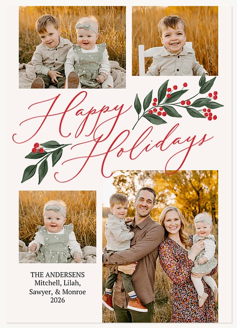 Berry Script Personalized Holiday Cards