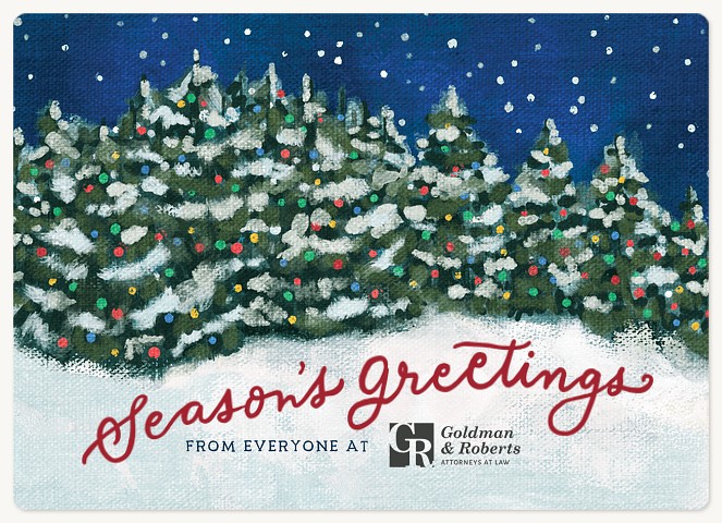 Festive Forest Lights Holiday & Christmas Magnet Cards