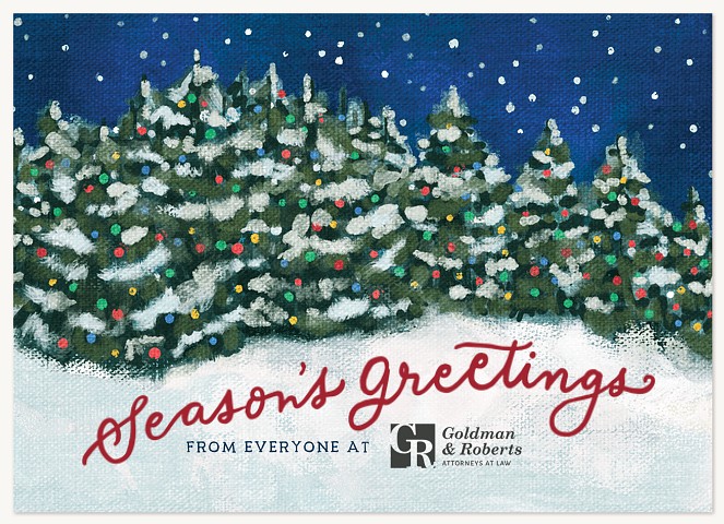 Festive Forest Lights Business Holiday Cards