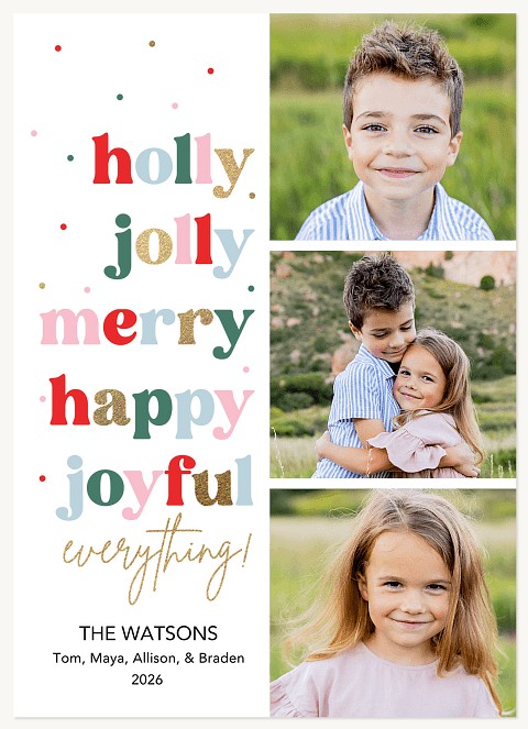 Colorful Everything Personalized Holiday Cards