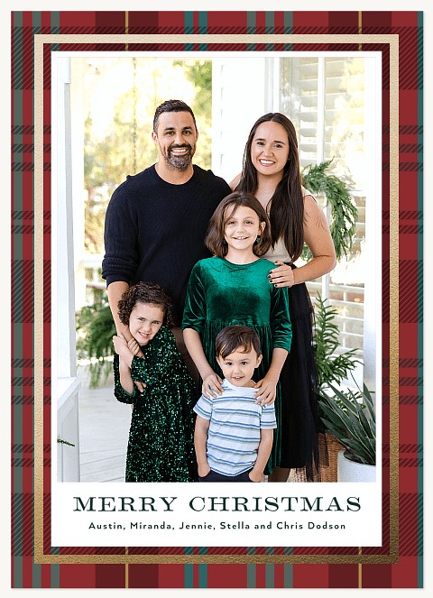 Metallic Frame Personalized Holiday Cards