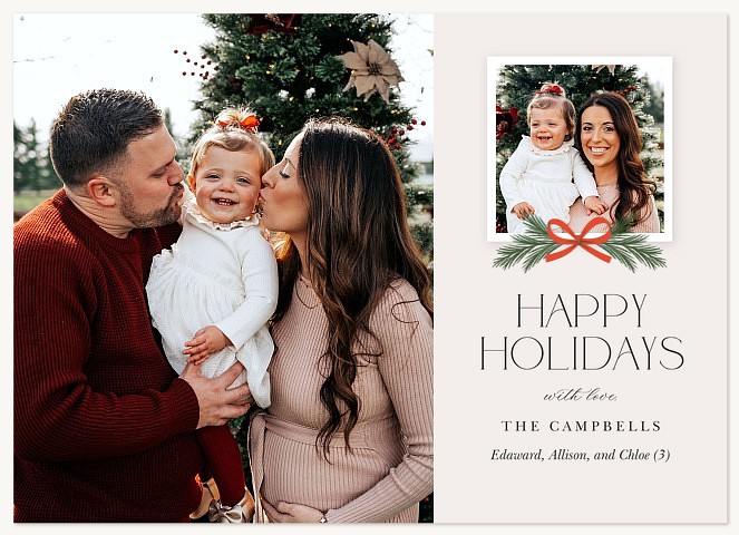 Petite Bow Personalized Holiday Cards