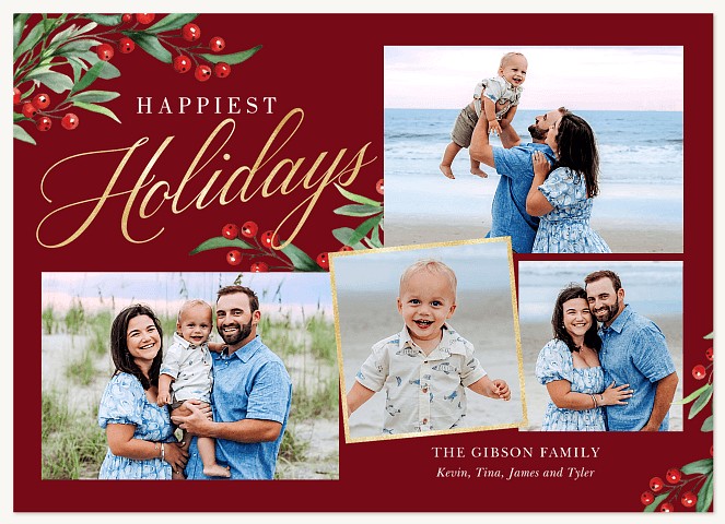 Winterberries Personalized Holiday Cards
