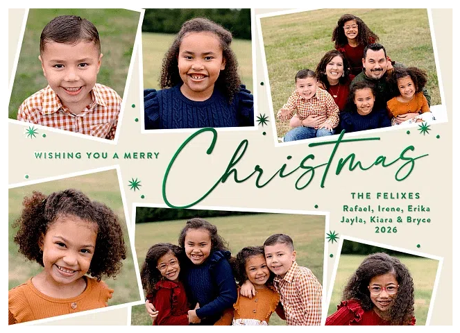 Starry Collage Personalized Holiday Cards