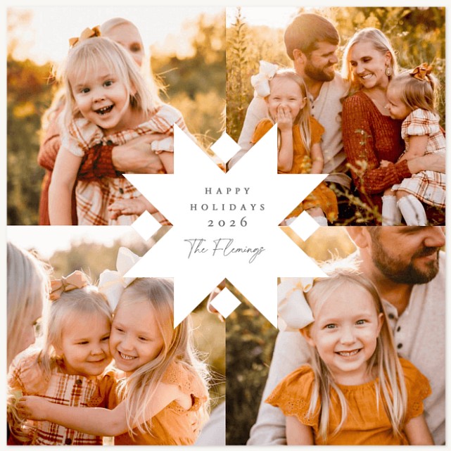 Starburst Label Personalized Holiday Cards